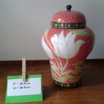 Jan du Toit - Pink & White Tulip Pot with Lid (SOLD) - Image 3