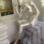 Life-size Mosaic Mirrored Seated Female Mannequin Glass Statue (SOLD) - Image 4