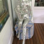 Life-size Mosaic Mirrored Seated Female Mannequin Glass Statue (SOLD) - Image 3