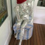 Life-size Mosaic Mirrored Seated Female Mannequin Glass Statue (SOLD) - Image 2