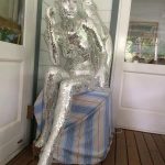 Life-size Mosaic Mirrored Seated Female Mannequin Glass Statue (SOLD) - Image 5